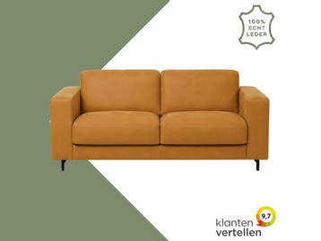 Leren bank Clear - 2,5 zits - Kenia Cognac (cognac) - Poten, Bohemian, Eigentijds, Modern, Retro, Vintage, Nieuw, Ophalen of Verzenden