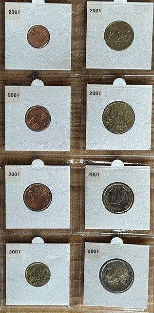 Monaco. Series 1 Cent - 2 Euro 2001 (Zonder minimumprijs)