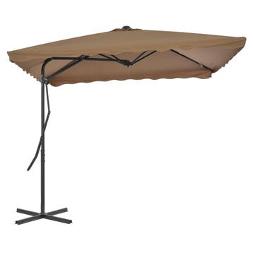 vidaXL Parasol met stalen paal 250x250 cm taupe, Verzenden, Nieuw, 2 tot 3 meter