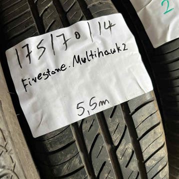 2 x Firestone 175-70-14 Zomerbanden 5,5mm, 14 inch, Gebruikt, 175 mm, Ophalen of Verzenden