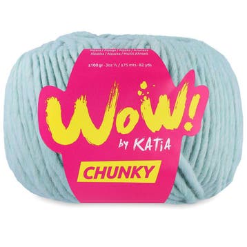 Katia WOW Chunky - 58 Ijsblauw - Bulky Acryl/Wolmix Garen, Ophalen of Verzenden, Nieuw
