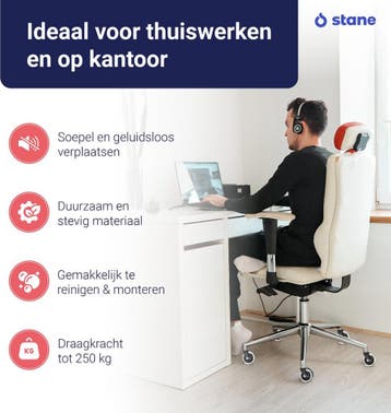 Stane Bureaustoel Wieltjes bureaustoelwielen - Zwenkwielen -, Ophalen of Verzenden, Zo goed als nieuw
