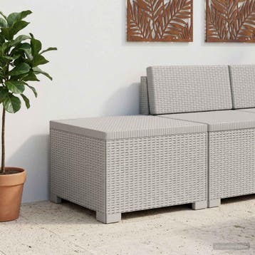 vidaXL Eénpersoons Tuinbank Rattan Look PP Wit, Tuin en Terras, Tuinsets en Loungesets, Verzenden, Nieuw
