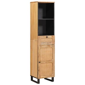 vidaXL Badkamerkast Bruin 38 x 33 x 160 cm Massief Mango, Huis en Inrichting, Badkamer | Badkamermeubels, Verzenden, Nieuw, (Half)hoge kast