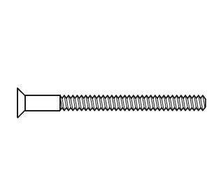 Set van 3 bouten PRIO M6x50mm deurdikte 39-46mm, Verzenden, Nieuw