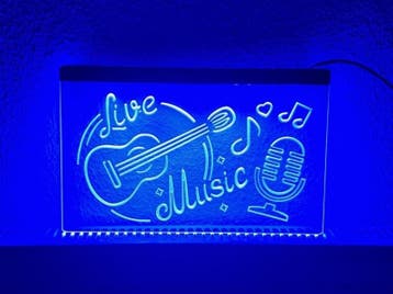 Live muziek neon bord lamp LED verlichting reclame lichtbak, Verzamelen, Verzenden, Nieuw