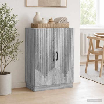 vidaXL Dressoir Grijs sonoma 66 x 34,5 x 87 cm Bewerkt hout, Verzenden, Nieuw, Overige houtsoorten, Minder dan 50 cm
