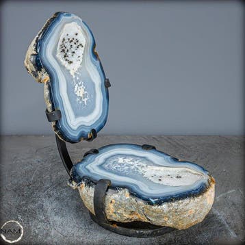 Natuurlijke geslepen geode - sieraden chalcedoon en agaat