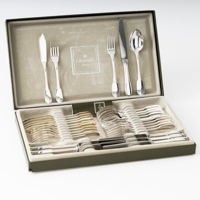 Christofle - Bestekset (30) - Model Cluny - Verzilverd, Antiek en Kunst, Antiek | Meubels | Tafels