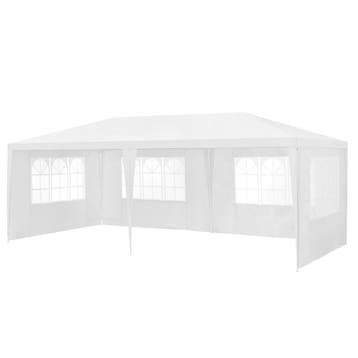 Paviljoen partytent met 6 zijwanden 6x3x2,55 m wit, Tuin en Terras, Verzenden, Nieuw