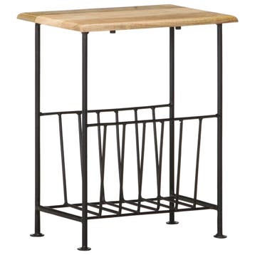 vidaXL Tijdschriftenrek 40x30x50 cm massief mangohout en, Huis en Inrichting, Woonaccessoires | Krantenbakken en Lectuurbakken