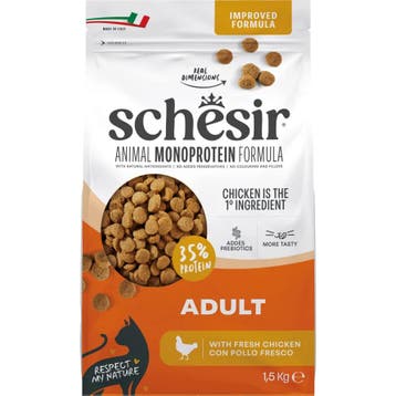 Schesir Monoproteïne Kattenvoer Droog Kip 1,5 kg, Verzenden, Kat