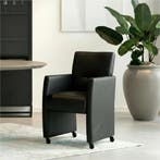Set van 4 Leren eetkamerstoelen Pleasure - Hermes Nero, Huis en Inrichting, Stoelen, Ophalen of Verzenden, Nieuw, Leer