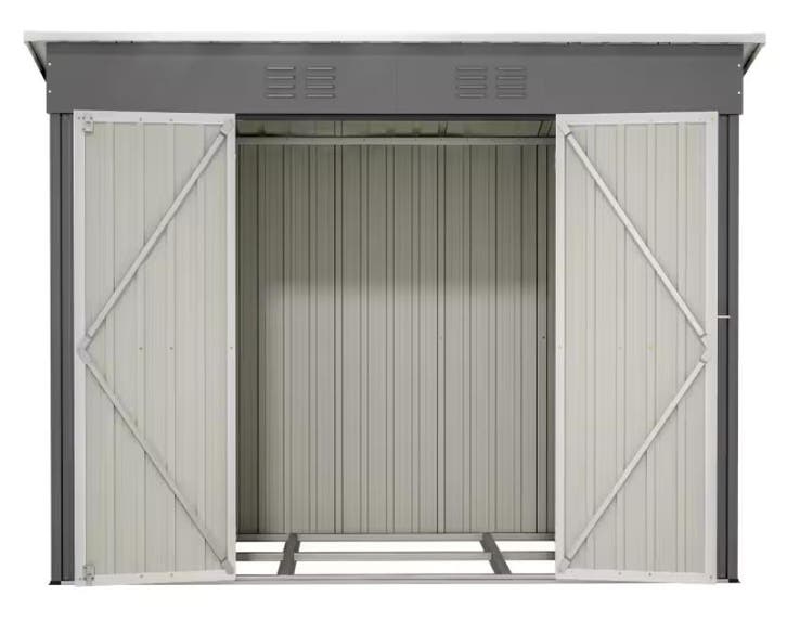 Metalen Tuinschuur 8x4 FT - Weerbestendig met Fundering, Tuin en Terras, Tuinhuizen, Nieuw, Verzenden