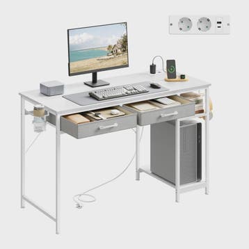 Stijlvol Bureau met 2 Lades, 2 Stopcontacten & Koptelefoonha, Verzenden, Nieuw