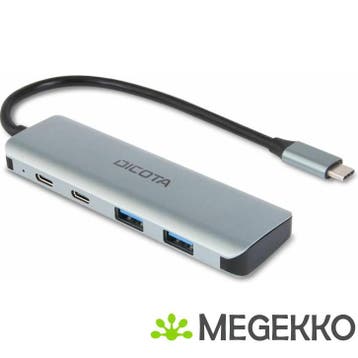 DICOTA D32061 interface hub USB Type-C 10000 Mbit/s Zilver, Computers en Software, USB Sticks, Verzenden, Nieuw, Dicota