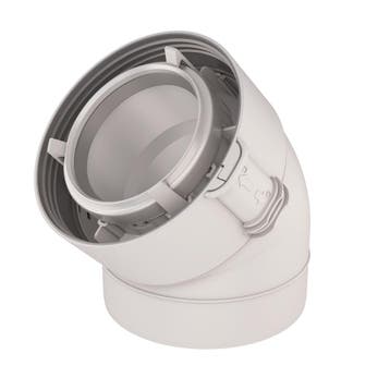 UbiFit Bocht 45° Klemband Conc PP/KS 80/125 wit, Ophalen of Verzenden, Nieuw