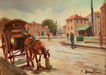 Renzo Martini (1937-2005) - Carrozza con cavallo