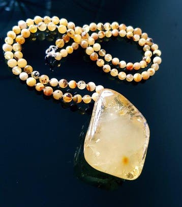 Amber Vintage halsketting met natuurlijke Baltische