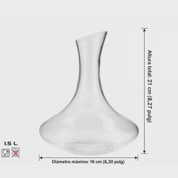 1.5L Glazen Wijnkaraf met Brede Basis voor Snelle Oxygenatie, Hobby en Vrije tijd, Verzenden, Nieuw