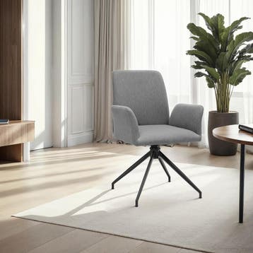 Draaibare fauteuil Daya, gestoffeerd - antraciet, Set van 2, Verzenden, Nieuw