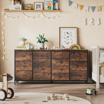 Industriële Ladekast 160cm met 14 Stoffen Lades - TV Meubel, Verzenden, Nieuw