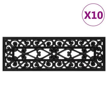 vidaXL Trapmatten 10 st 25x75 cm rubber, Verzenden, Nieuw