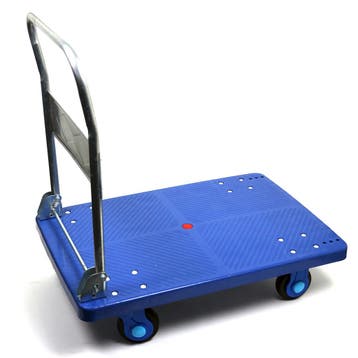 Kunststof plateauwagen met inklapbare duwbeugel, lvm. 300 kg, Verzenden