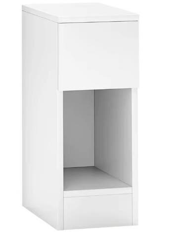 Wit Nachtkastje met Lade en Vakken – Modern en Ruimtebespare, Huis en Inrichting, Tafels | Sidetables, Verzenden, Nieuw