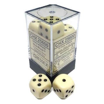 Dobbelstenen 12xD6 Ivoor 16mm, Hobby en Vrije tijd, Gezelschapsspellen | Overige, Verzenden, Nieuw