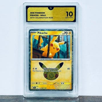Pokémon Graded card - Pikachu 036 - 30th Anniversary –, Nieuw