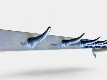 Kapstok - Slagersvleesrek met Wolfs Tooth - Aluminium -