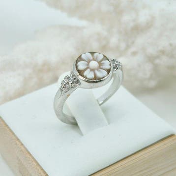 Zilver, Zonder reservering - Ring - Handgegraveerde camee, Antiek en Kunst