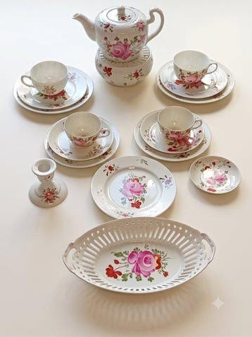 Koffie- en theeservies (18) - Porselein, Antiek en Kunst