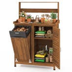 LIVSK Buitenpotbank met Opbergruimte - Houten Tuinwerkplek v, Tuin en Terras, Verzenden, Nieuw