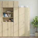 vidaXL Opbergkast smal 30x42,5x225 cm bewerkt hout sonoma, Huis en Inrichting, Kasten | Buffetkasten, Minder dan 50 cm, Nieuw