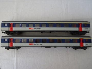 Roco H0 - 44339 - Modeltrein personenwagen (6) - 2 x lichte, Nieuw