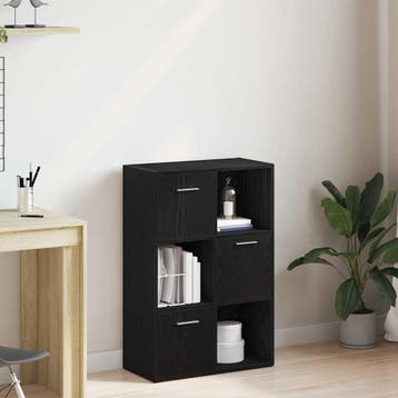 vidaXL Boekenkast/kamerverdeler zwart eiken 60,5x30x90cm, Huis en Inrichting, Kasten | Boekenkasten, Verzenden, Nieuw, Overige houtsoorten