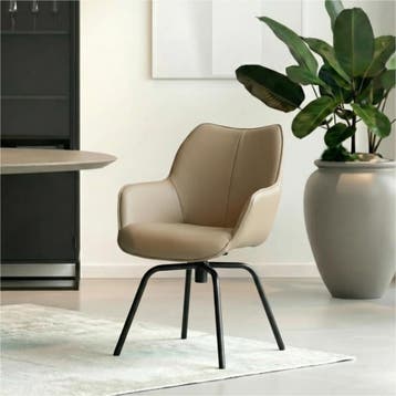 Set van 8 Leren draaibare eetkamerstoelen Magic - Toledo, Ophalen of Verzenden, Nieuw, Leer