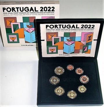 3,88 Euro,munten set 1 Cent-2 Euro 2022 Portugal Republik, Verzenden