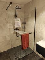 Inloopdouche 120cm mat zwart profiel, 8mm antikalk glas 0009, Ophalen, Nieuw, Glas, Douche