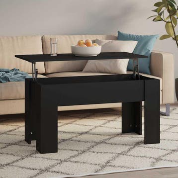 vidaXL Salontafel 101x49x52 cm bewerkt hout zwart, Minder dan 50 cm, 100 tot 150 cm, Verzenden, Nieuw