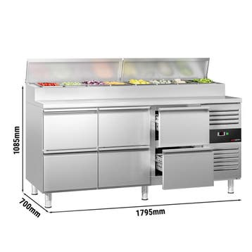 GGM Gastro | Saladette PREMIUM - 1795x700mm - 6 lades - voor, Verzenden, Nieuw in verpakking
