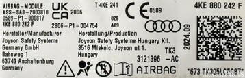 Audi e-Tron 4KE rechter voor stoelairbag rechts 4KE880242F, Ophalen, Gebruikt