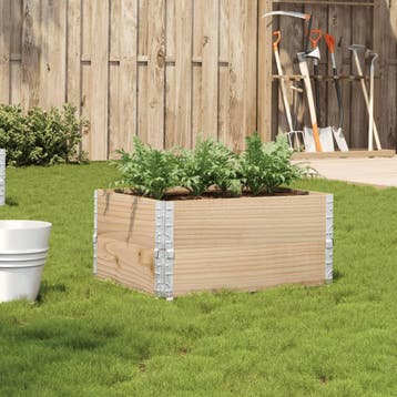 vidaXL Plantenbak 80x60 cm massief grenenhout, Verzenden, Nieuw, Hout