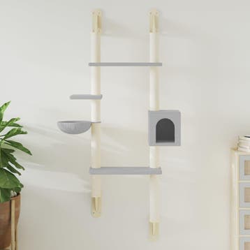 vidaXL Kattenmeubel wandgemonteerd met krabpaal 180 cm, Dieren en Toebehoren, Verzenden, Nieuw