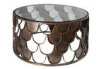 Ronde salontafel ABSTRACT 60cm antiek messing metaal glas, Ophalen of Verzenden, Nieuw