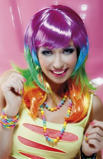 Pruik Kandy Gekleurd lang, Verzenden, Nieuw