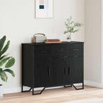 vidaXL Dressoir met lade Zwart Eiken 97 x 32,5 x 74,5 cm, Verzenden, Nieuw, Overige houtsoorten, Minder dan 50 cm