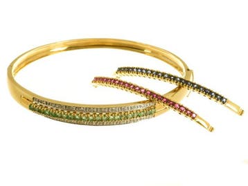 Armband - 18 karaat Geel goud Diamant (Natuurlijk) - Smaragd